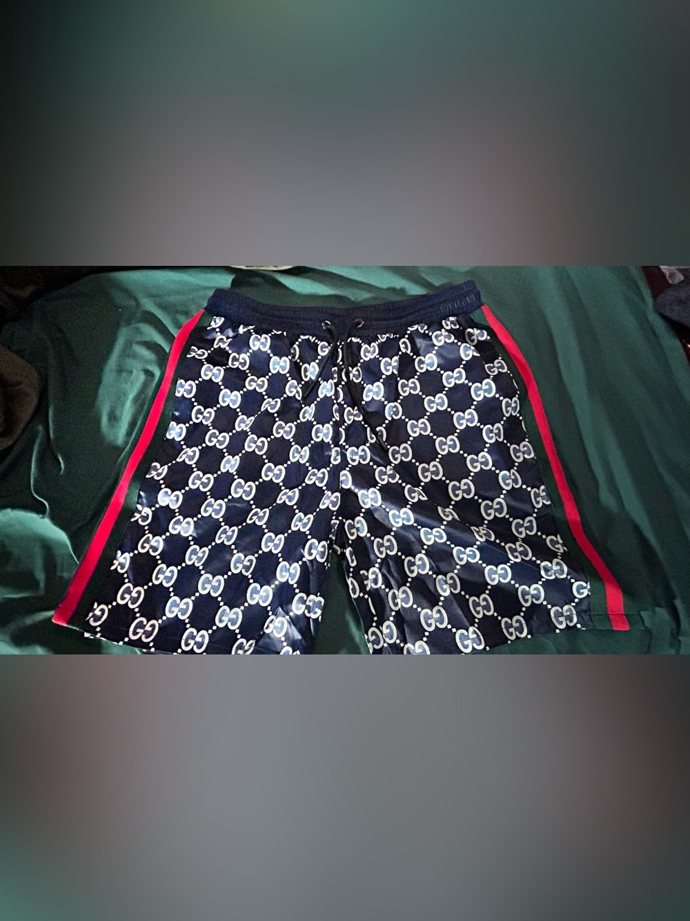 Gucci Navy and White GG Monogram swim trunks